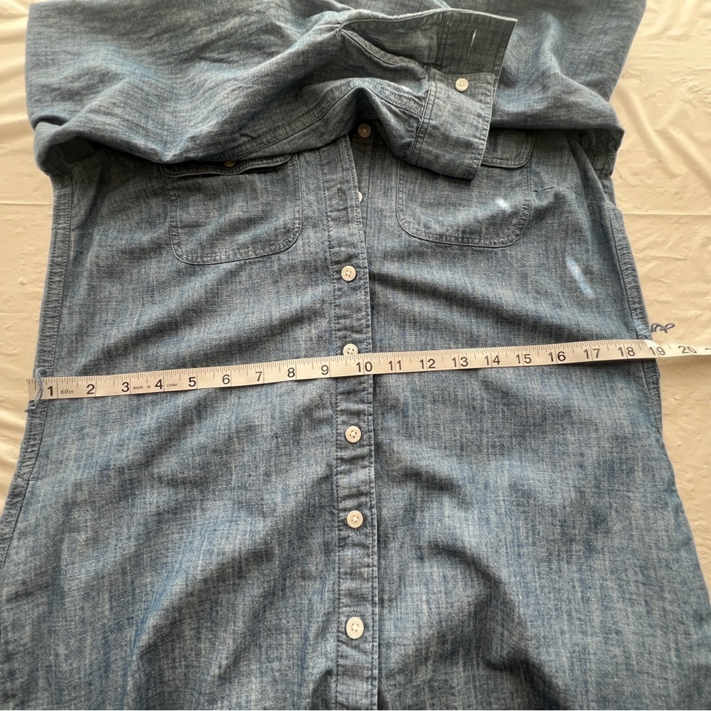Lands' End Blue Denim cotton shirt dress - Picture 7 of 9